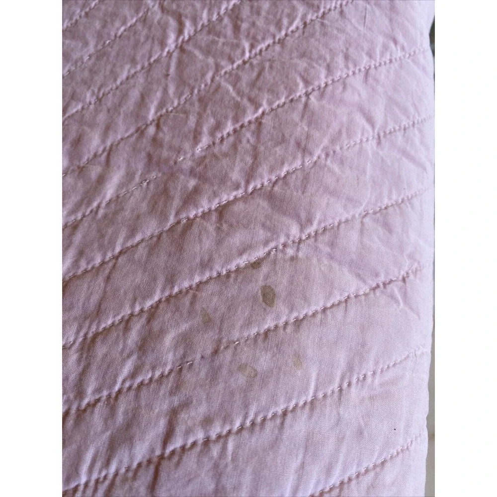 Handmade Quilt Pink Vintage Reversible Diamond Fan Stitched Cottagecore Fair